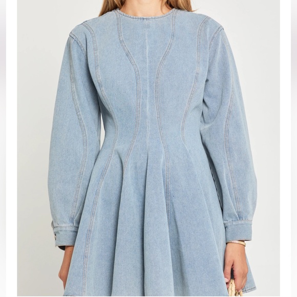 Denim Mini Dress - Small - Picture 4 of 5